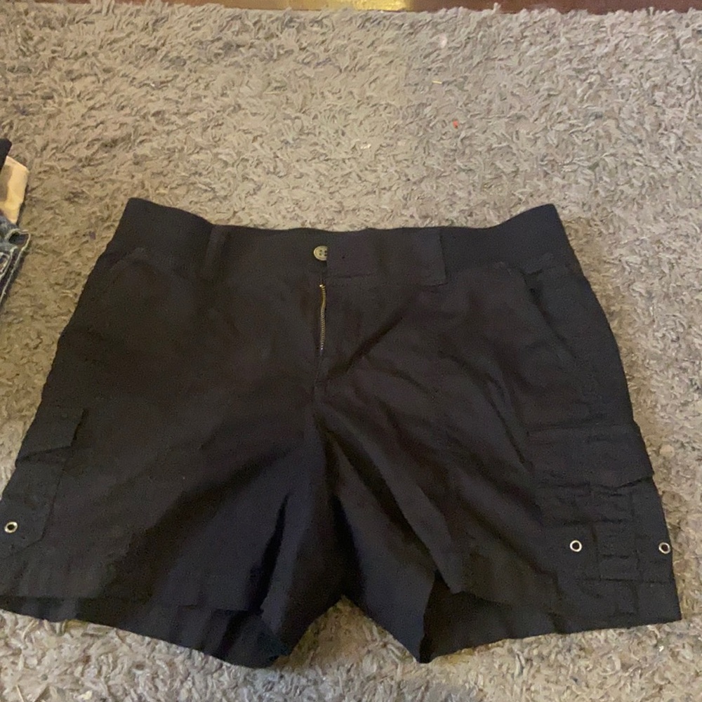 black jean shorts